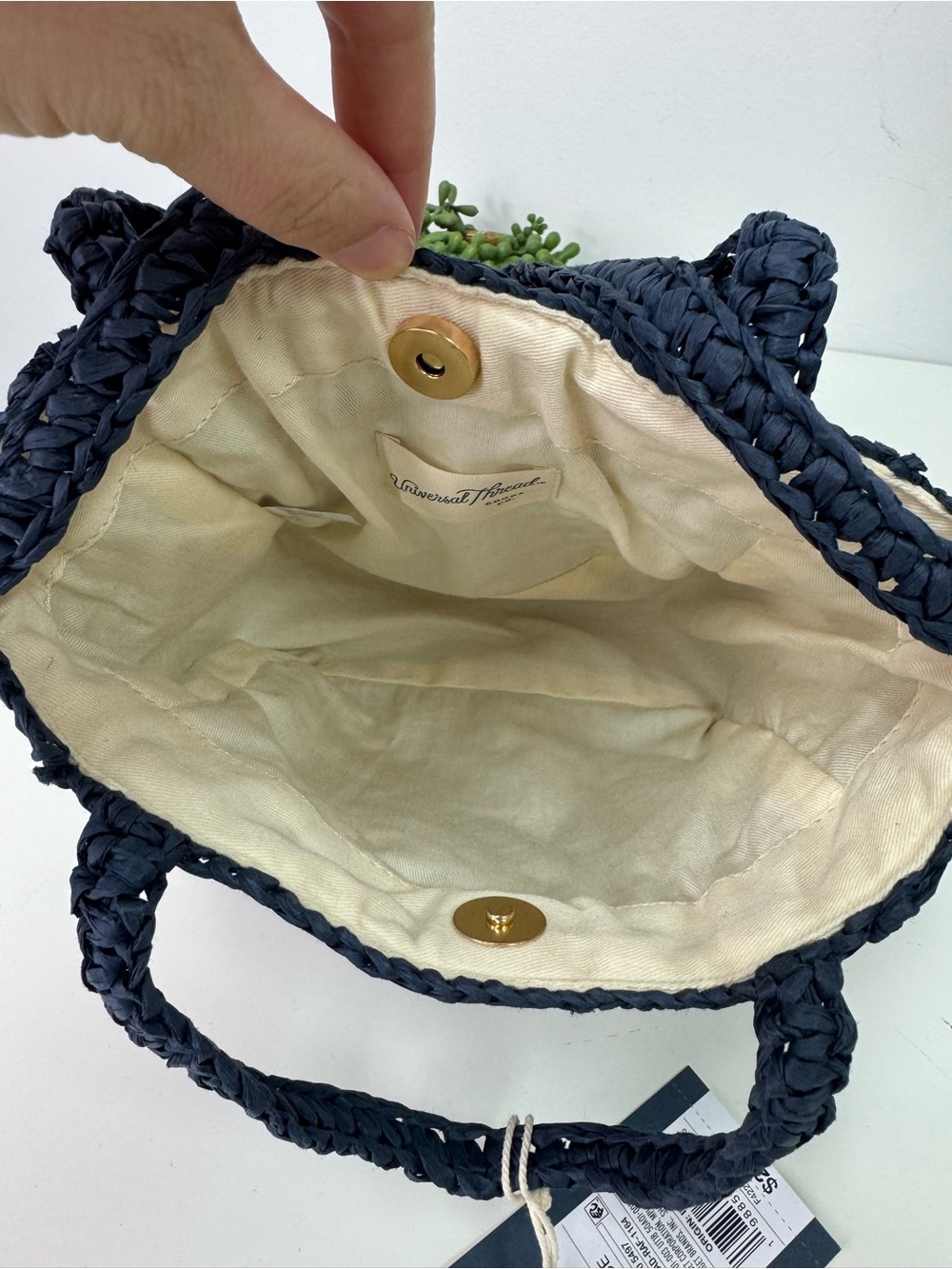 Universal Thread Navy Raffia 'CIAO' Crossbody Bag NWT - Picture 4 of 5